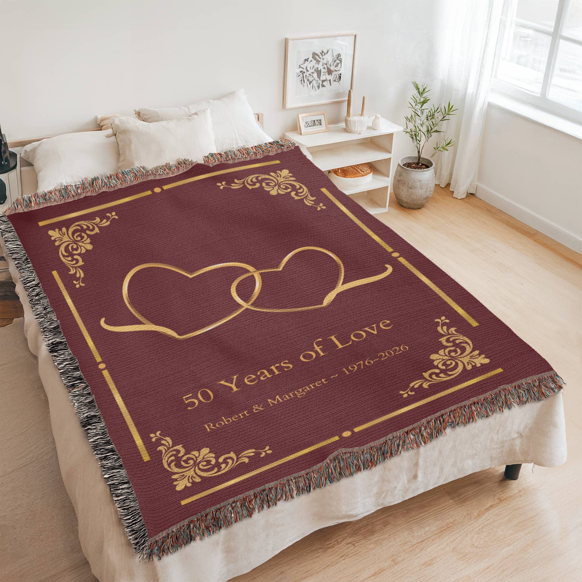 Personalized Anniversary Blanket | Custom Names &amp; Years