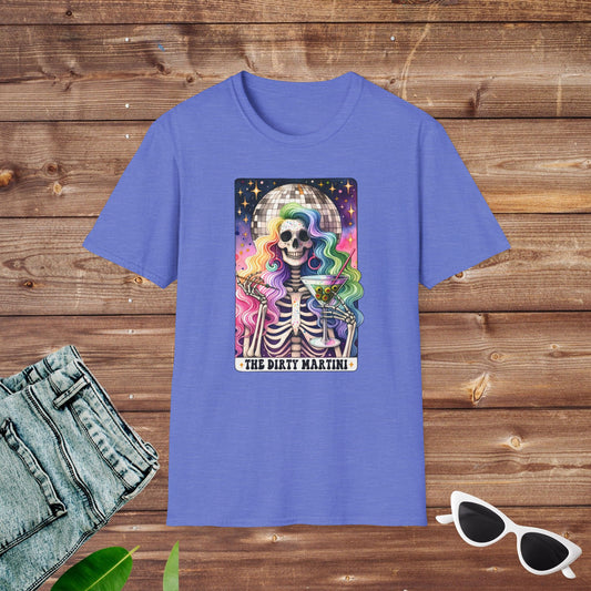 Dirty Martini Disco Ball Skeleton Tarot T Shirt