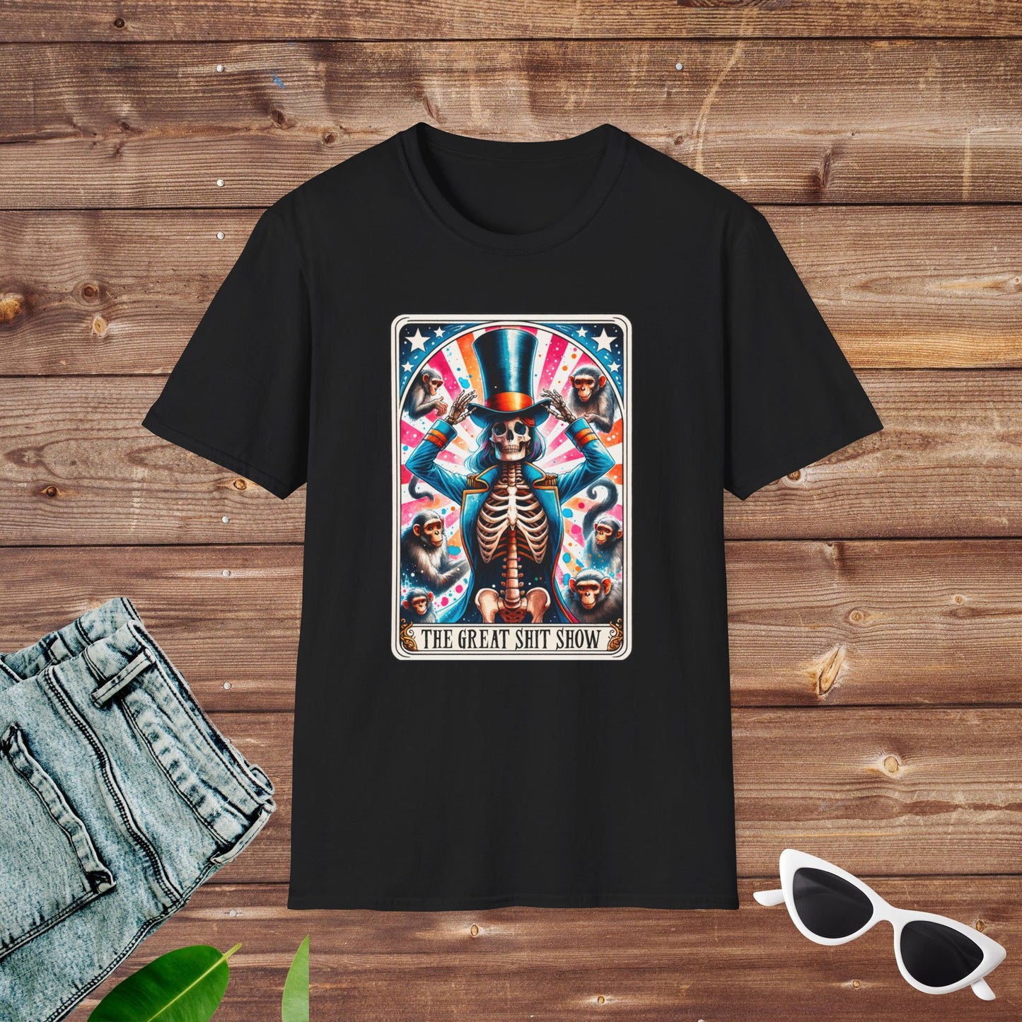 The Great Sh*t Show Monkeys Skeleton Tarot T Shirt