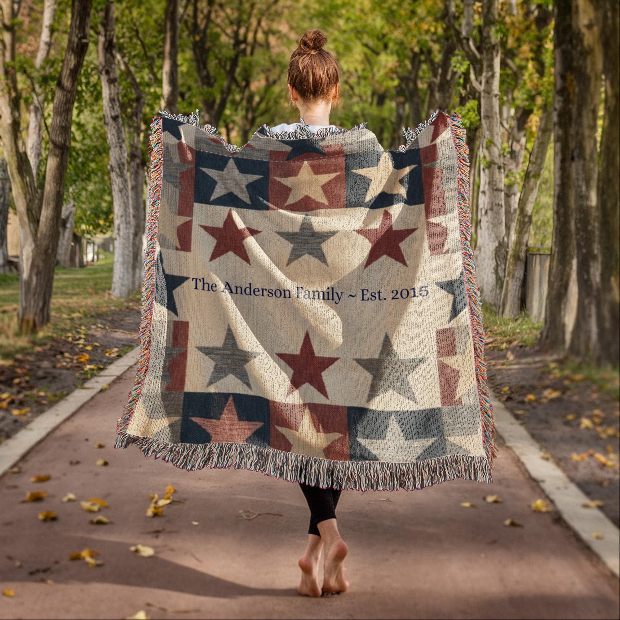 Personalized Patriotic Family Blanket