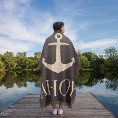Personalized Nautical Blanket | Anchor Cotton Throw