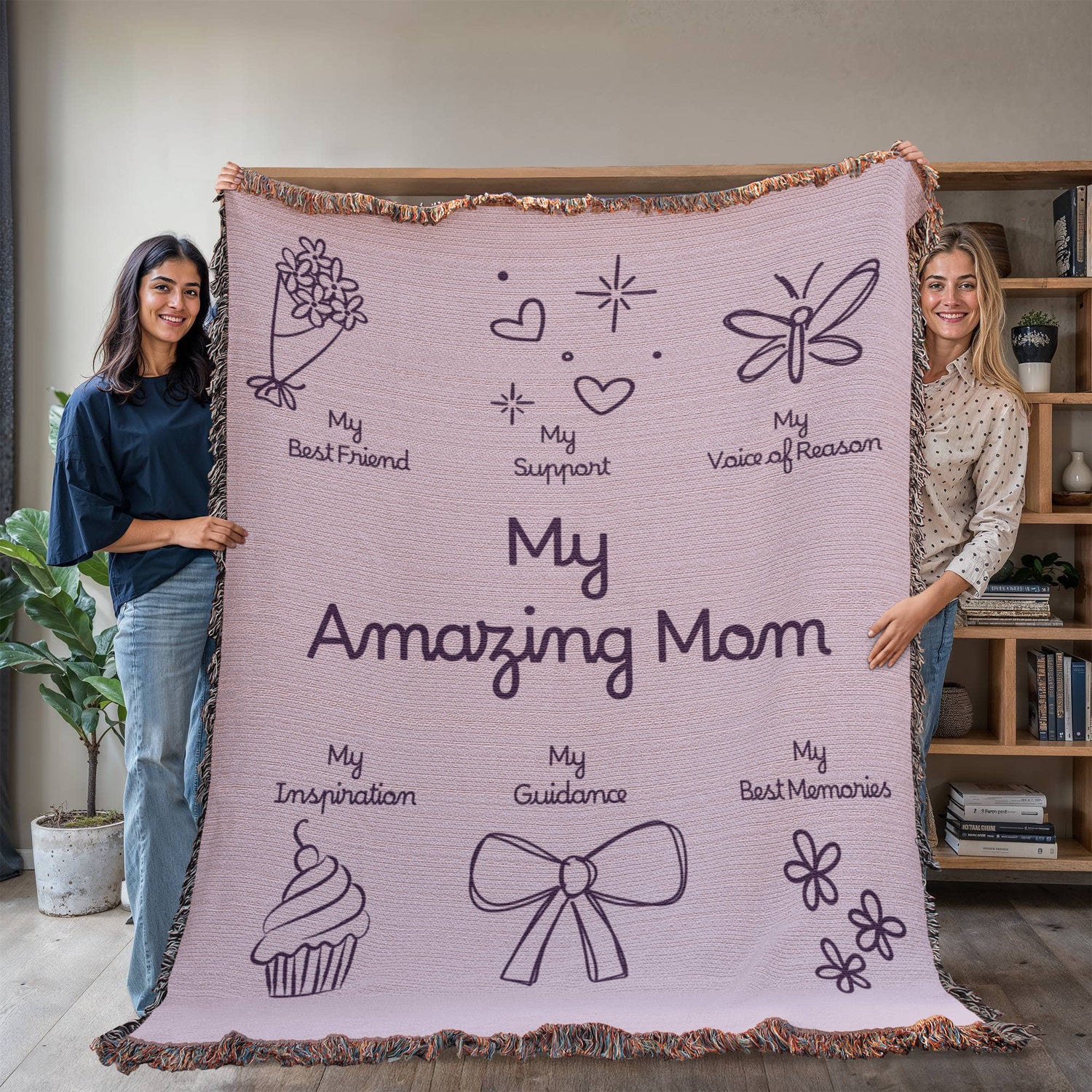 For My Mom Blanket | My Amazing Mom Cotton Throw