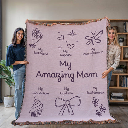 For My Mom Blanket | My Amazing Mom Cotton Throw