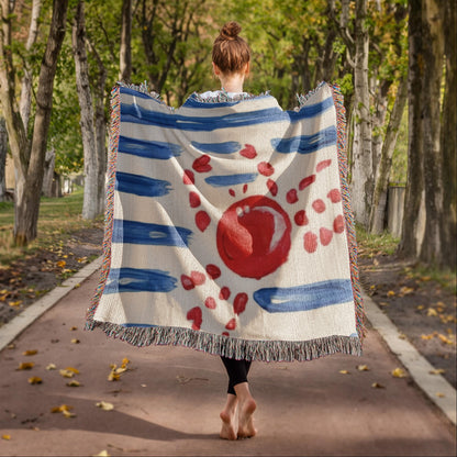Personalized Nautical Blanket | Painted Crab Cotton Throw