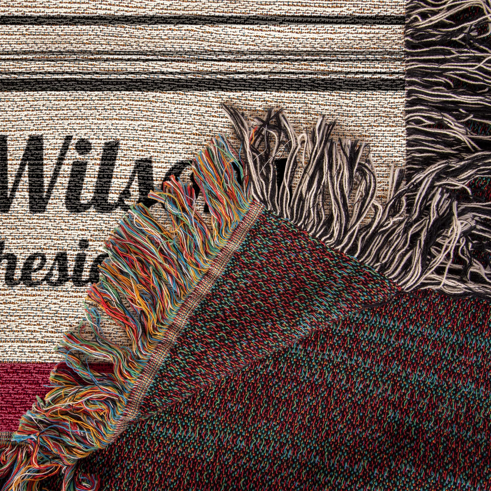Personalized Christian Family Blanket | Farmhouse Stripe Cotton Throw