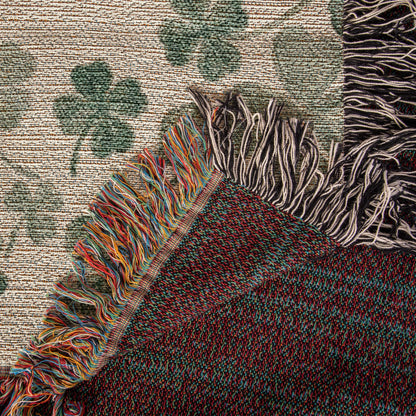 Irish Blessing Blanket  Gift| Shamrock Cotton Throw | Personalized Irish Quote Gift | Heirloom Woven Heritage Blanket | St. Patrick&