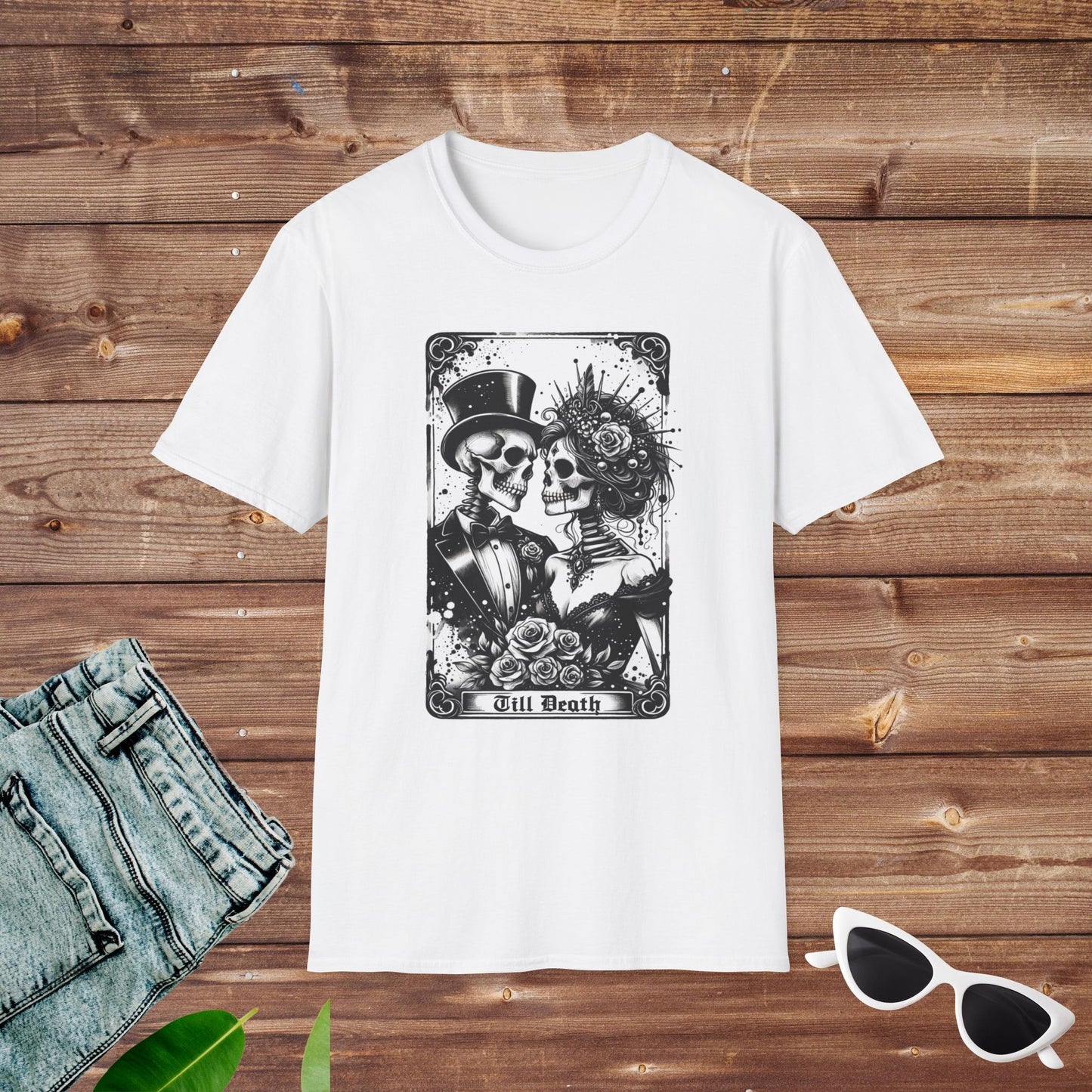 Til Death Lovers Wedding Skeleton Tarot T Shirt