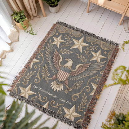 Personalized Patriotic Eagle Blanket