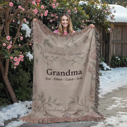 Personalized Grandma Garden Blanket