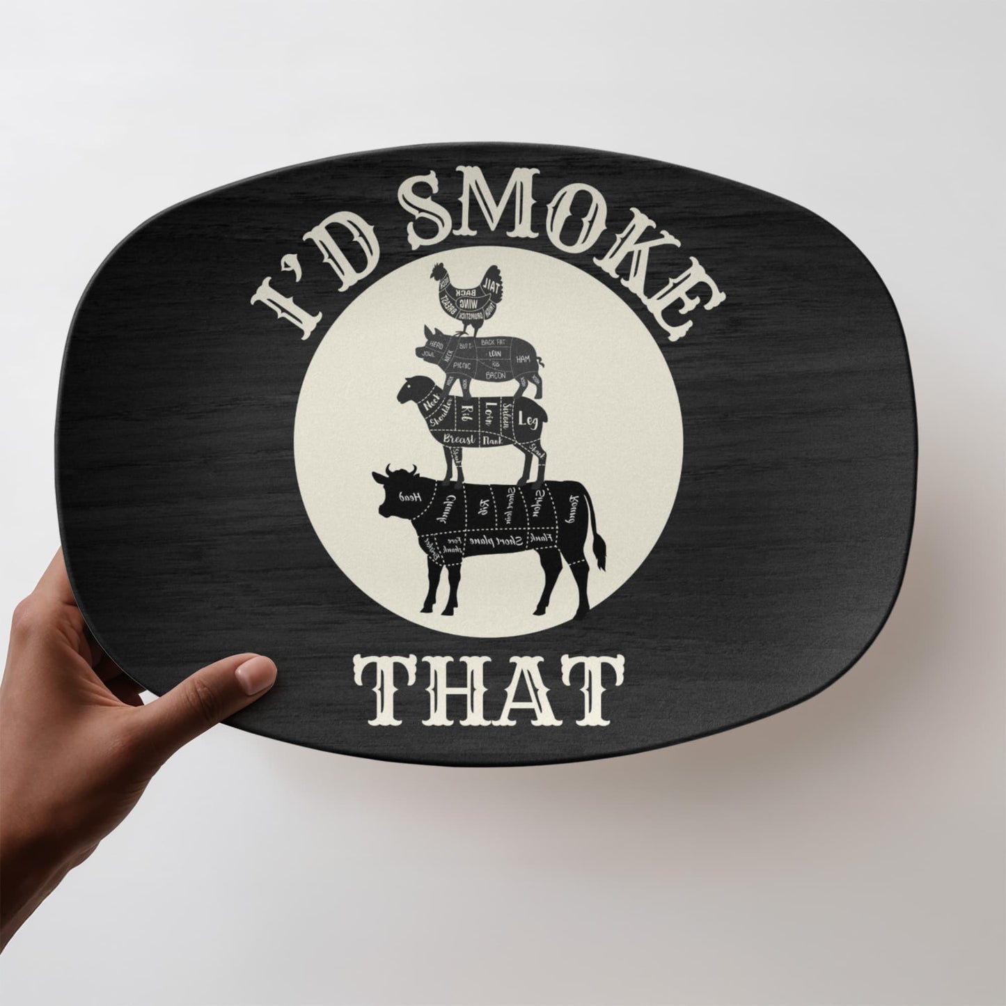 BBQ Gifts for Grill Master Grilling Plate Dad Gift from Kids Custom Platter Gift for Grandpa