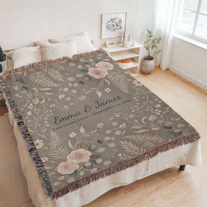Personalized Floral Blanket