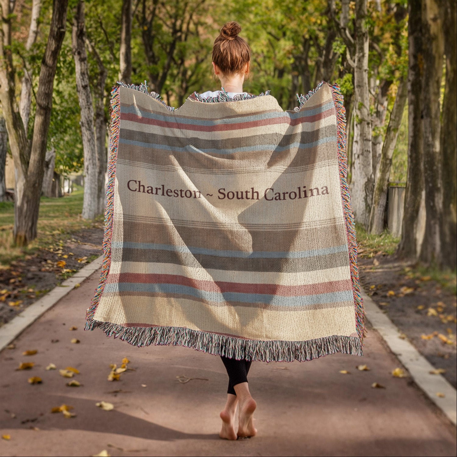 Striped Custom City State Blanket