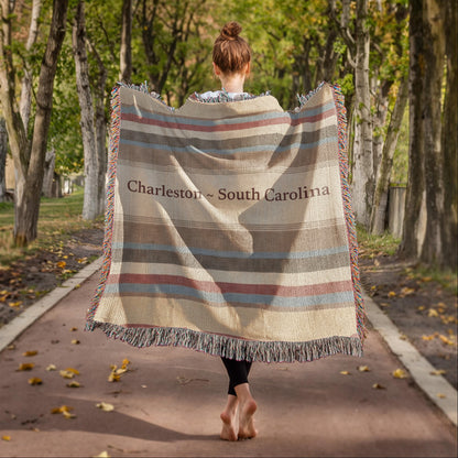 Striped Custom City State Blanket