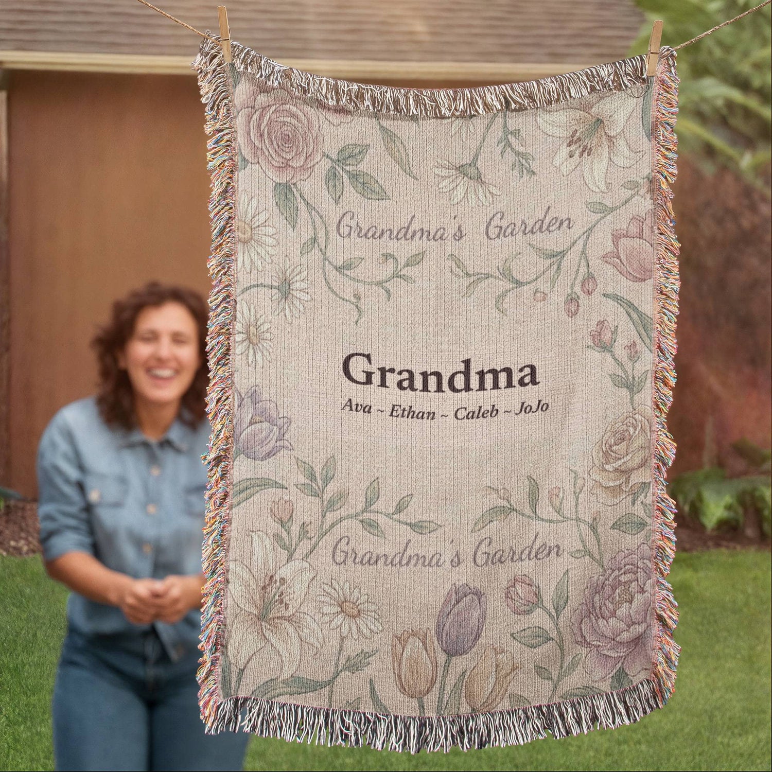 Personalized Grandma Garden Blanket
