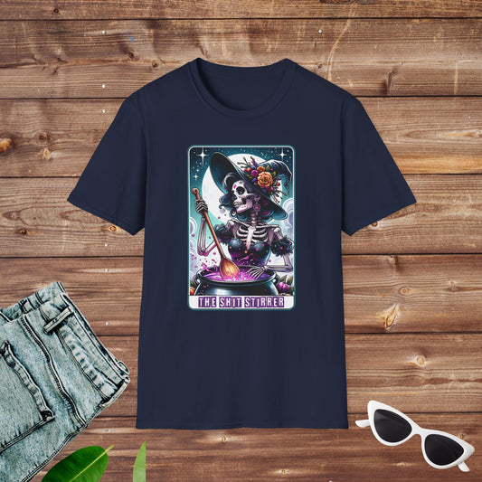 The Sh*t Stirrer Witch Skeleton Tarot T Shirt