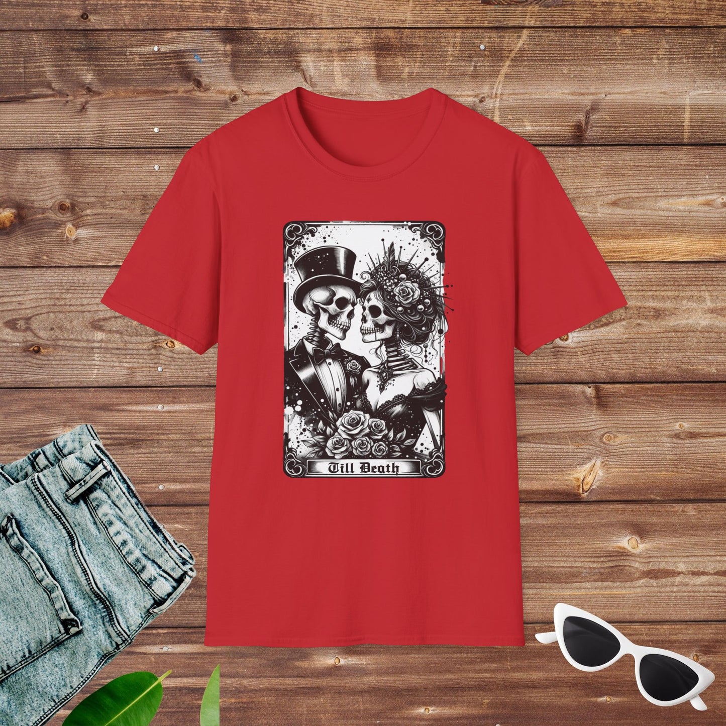 Til Death Lovers Wedding Skeleton Tarot T Shirt