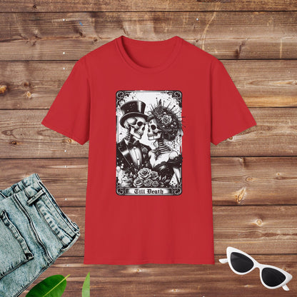 Til Death Lovers Wedding Skeleton Tarot T Shirt