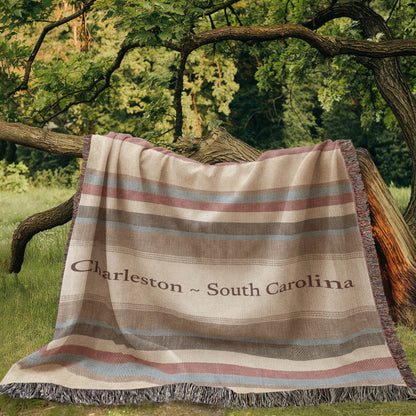 Striped Custom City State Blanket