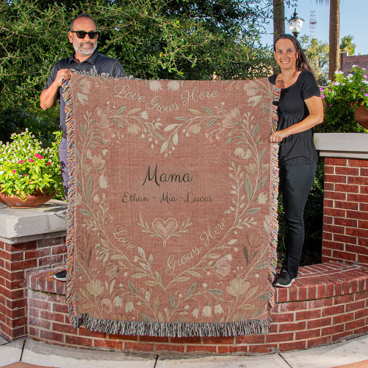 Personalized Mom Floral Blanket