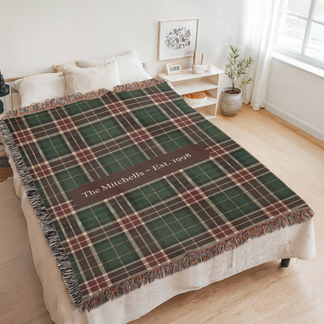 Personalized Irish Tartan Family Blanket