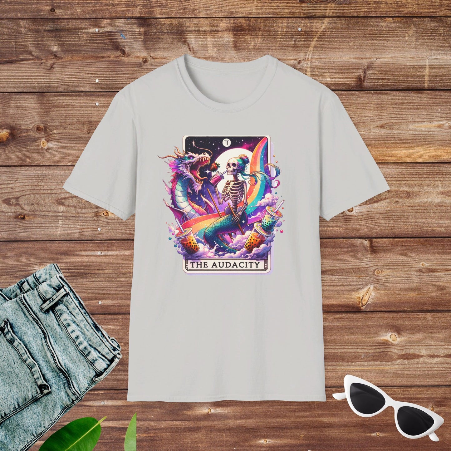 Audacity Mermaid Dragon Skeleton Tarot T Shirt