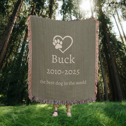 Pet Memorial Blanket | Custom Name Dates &amp; Sentiment