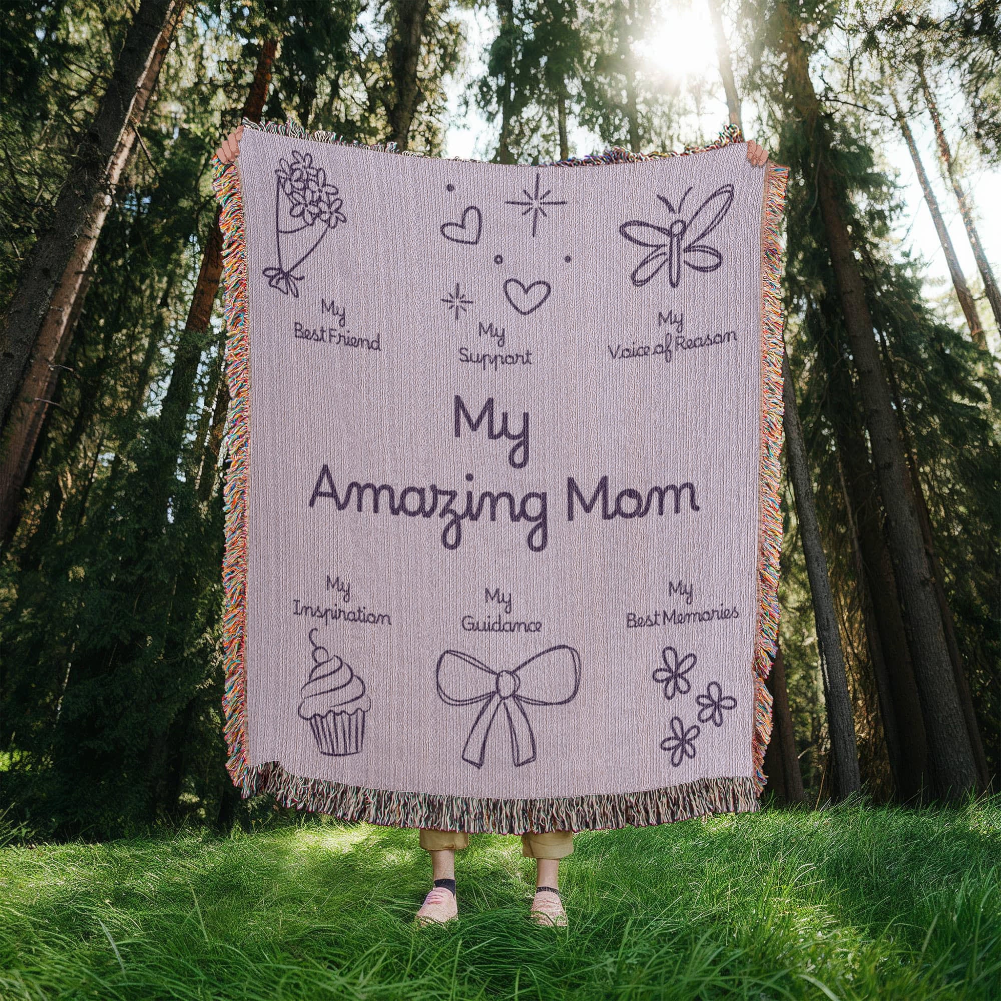 For My Mom Blanket | My Amazing Mom Cotton Throw