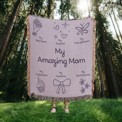 For My Mom Blanket | My Amazing Mom Cotton Throw