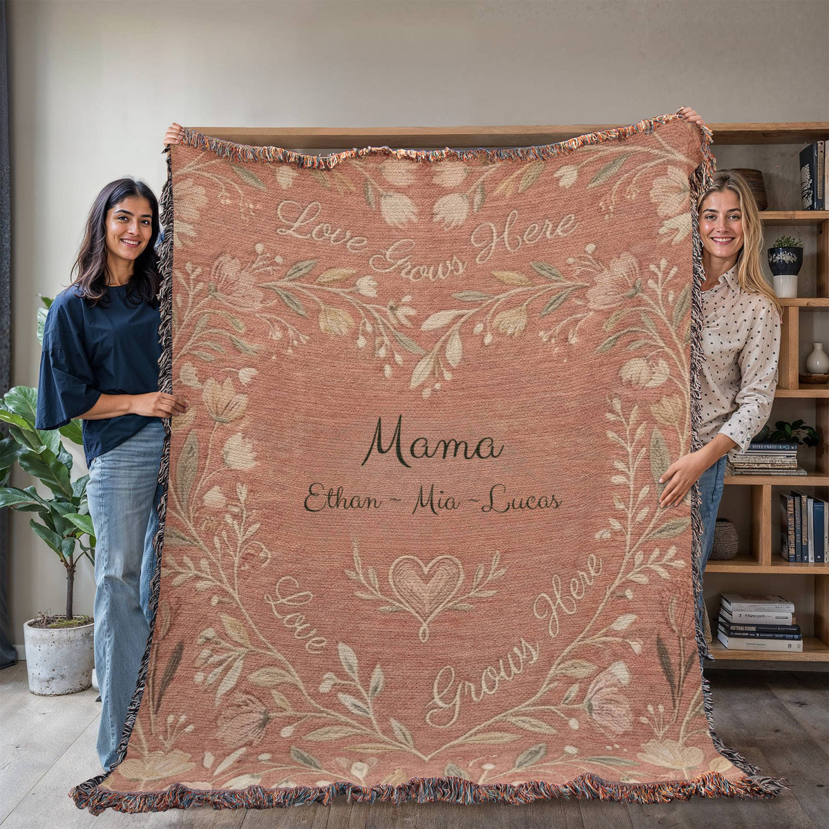 Personalized Mom Floral Blanket