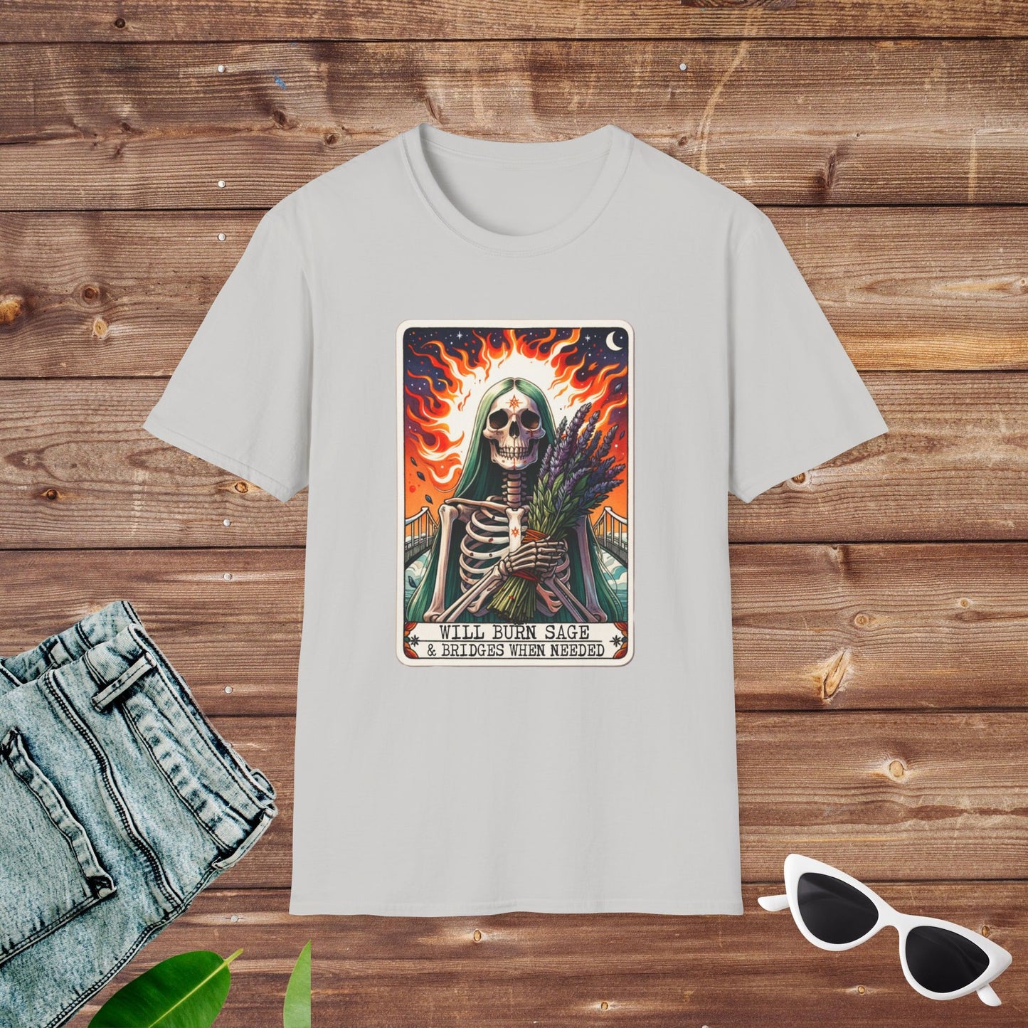 Will Burn Sage Skeleton Tarot T Shirt