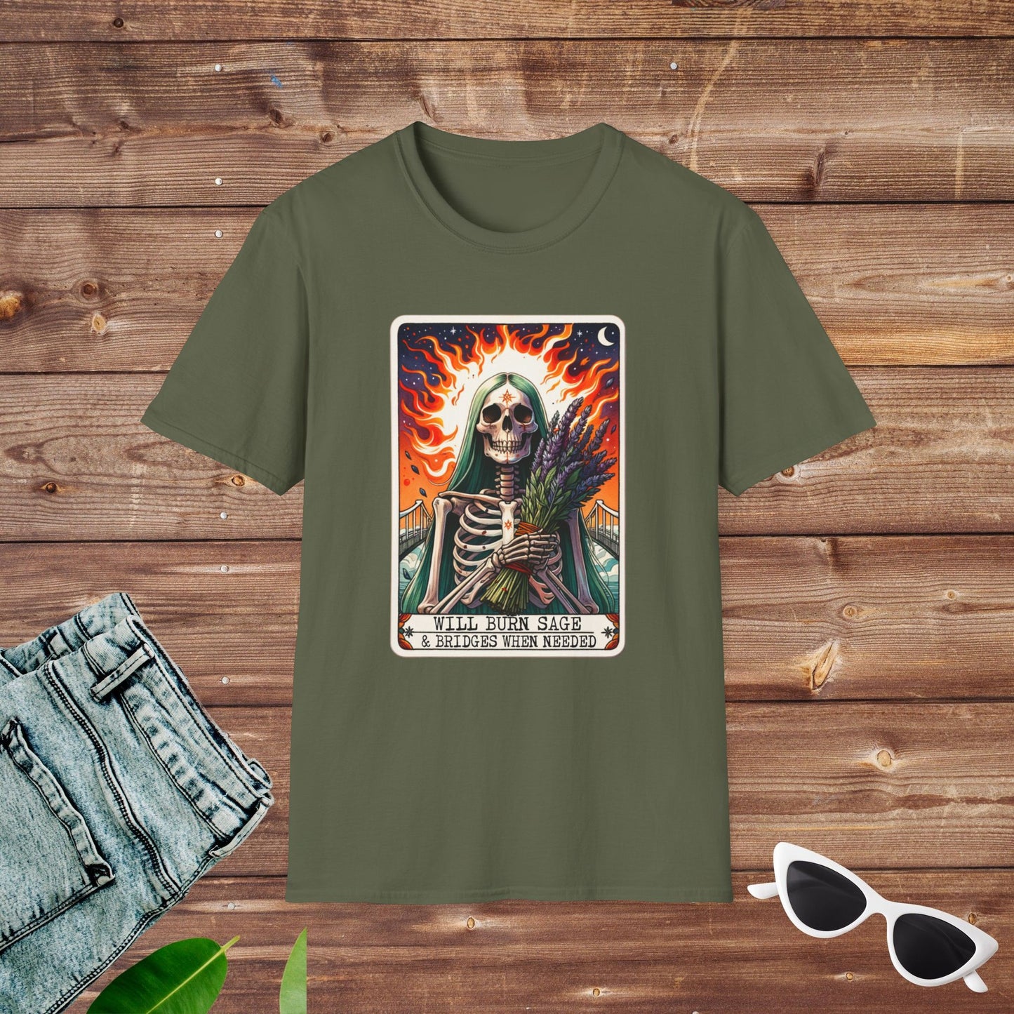 Will Burn Sage Skeleton Tarot T Shirt