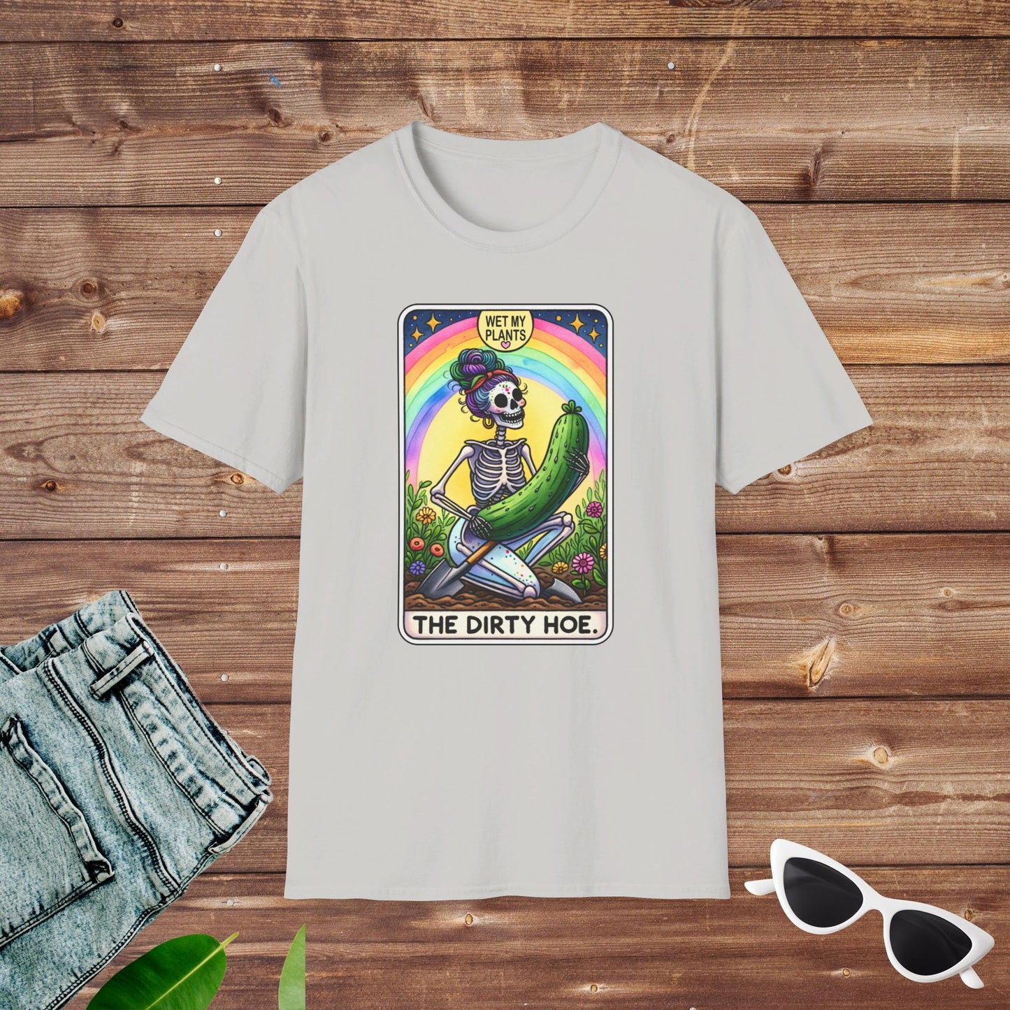 Dirty Hoe Gardener Skeleton Tarot T Shirt