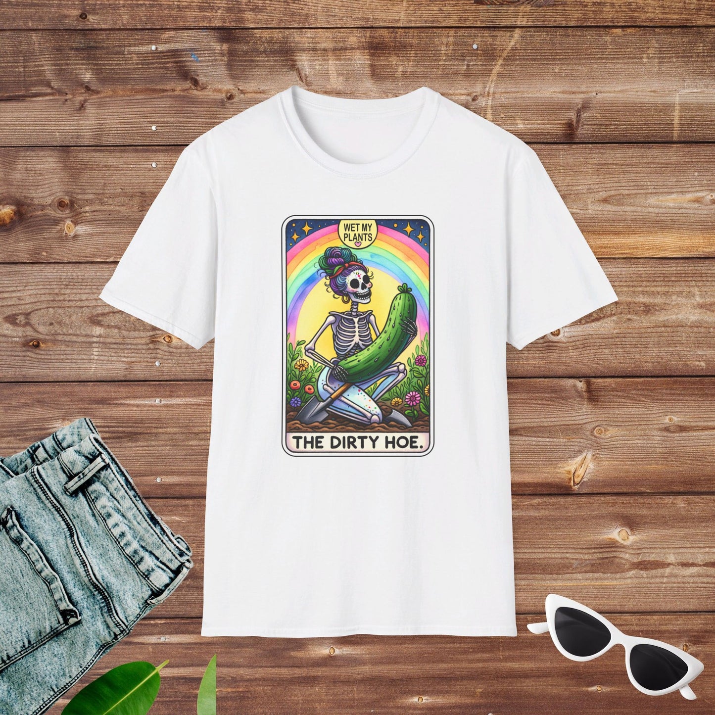 Dirty Hoe Gardener Skeleton Tarot T Shirt