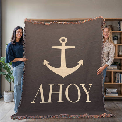 Personalized Nautical Blanket | Anchor Cotton Throw
