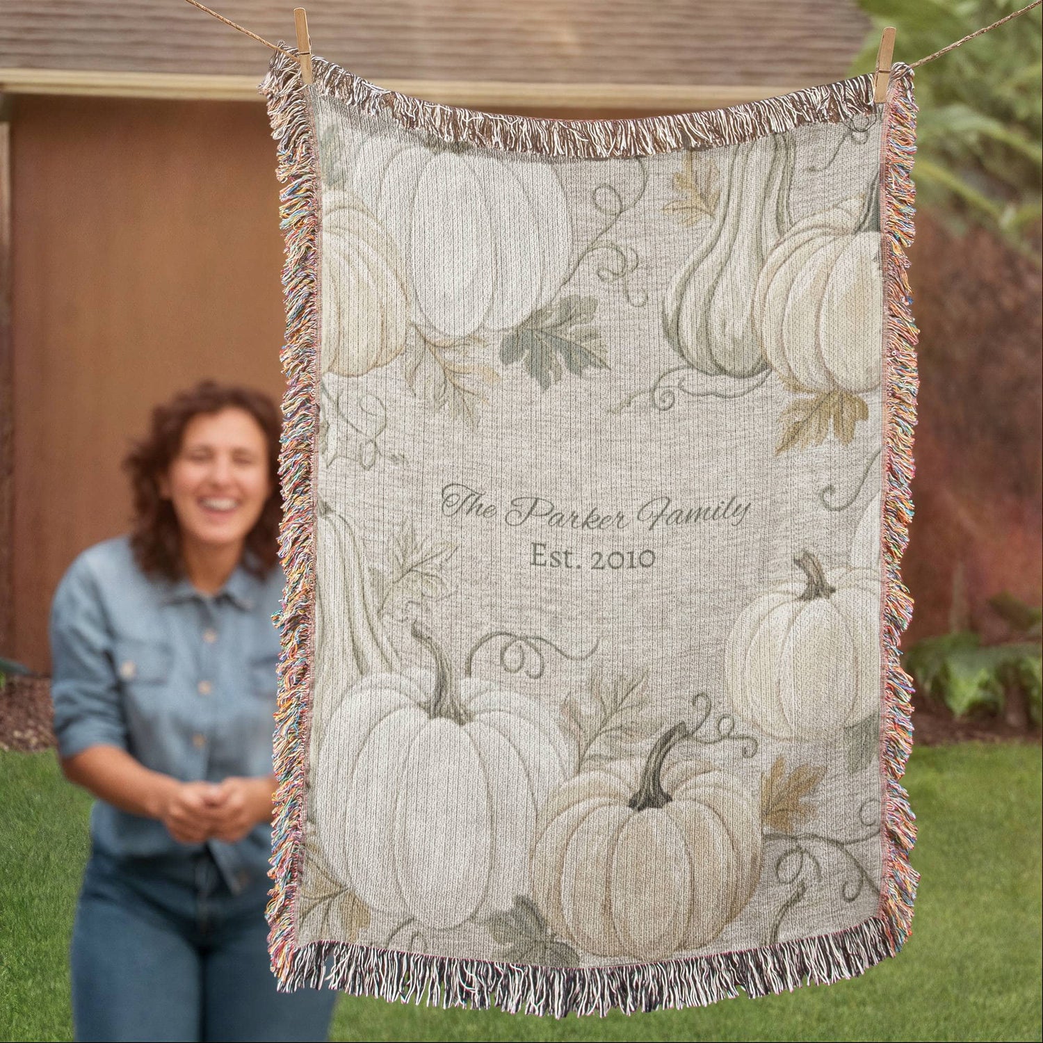 Personalized Pumpkin Family Blanket