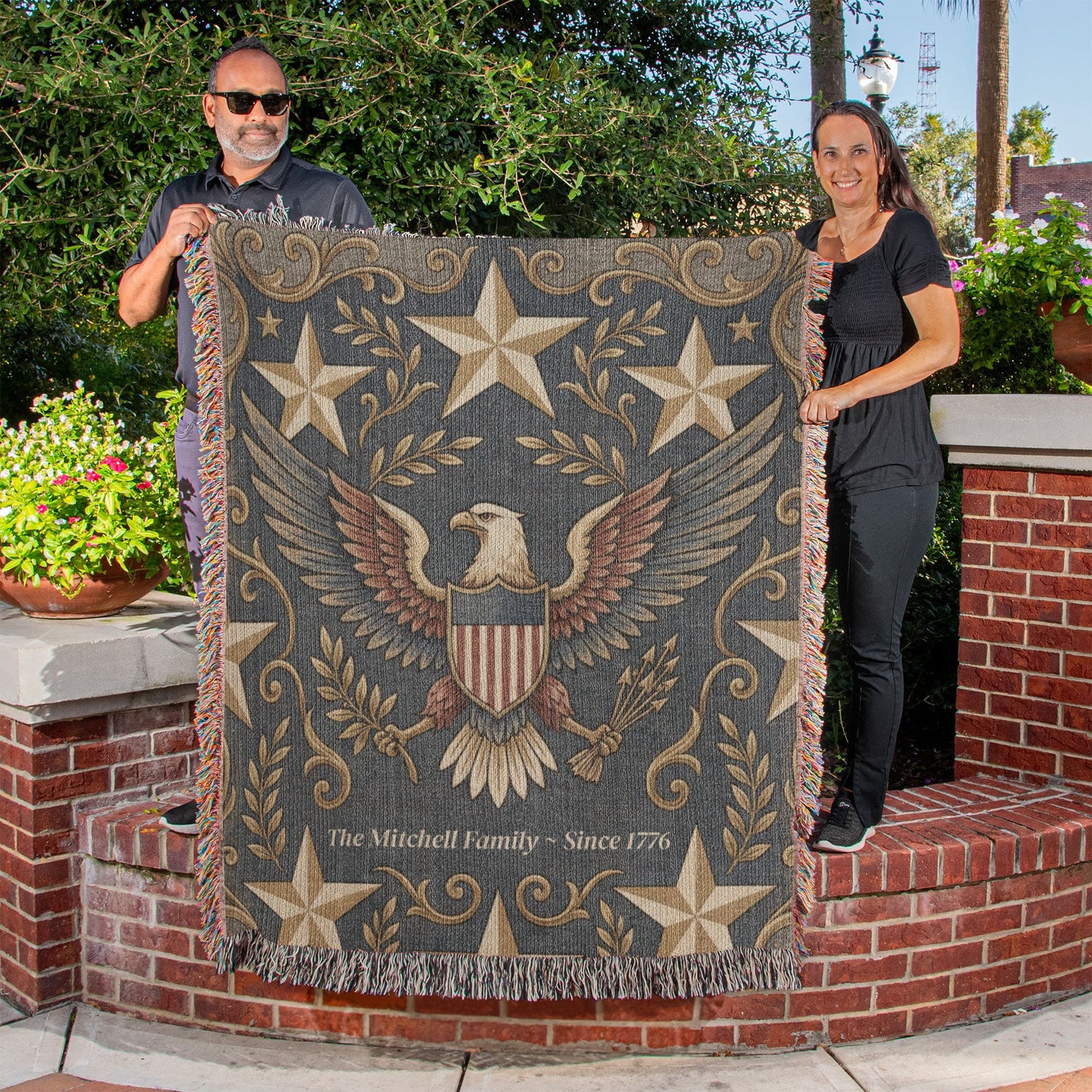 Personalized Patriotic Eagle Blanket