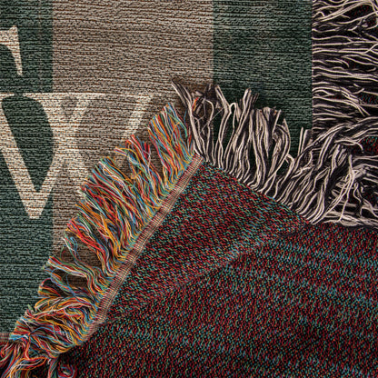 Monogram Lodge Blanket | Custom Initials Plaid Throw | Rustic Cabin Cotton Gift | Personalized Tartan Heirloom | Fringe Woven Blanket | Hunting Cabin Decor