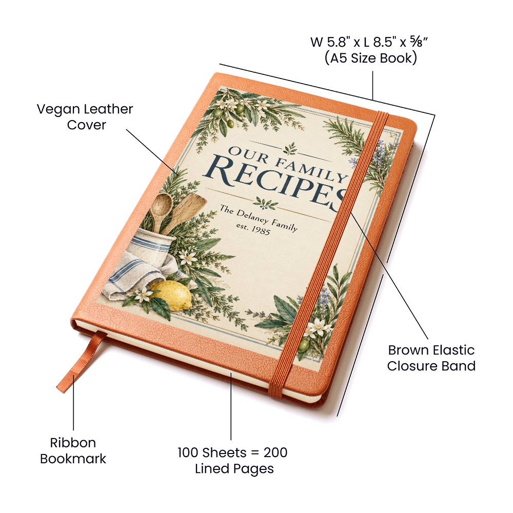 Personalized Family Recipe Journal | Custom Family Keepsake