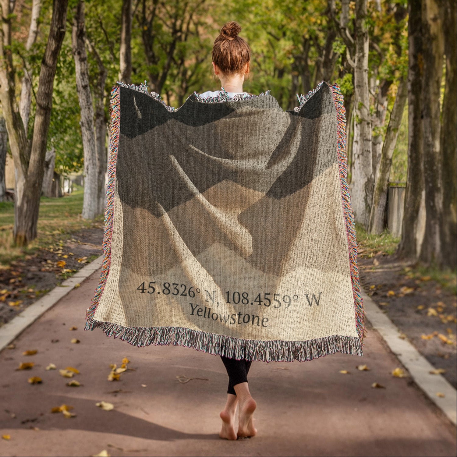 Custom Mountain Coordinates Blanket | Personalized GPS Location Throw | Yellowstone Lodge Gift | Heirloom Woven Nature Blanket | Cabin Decor