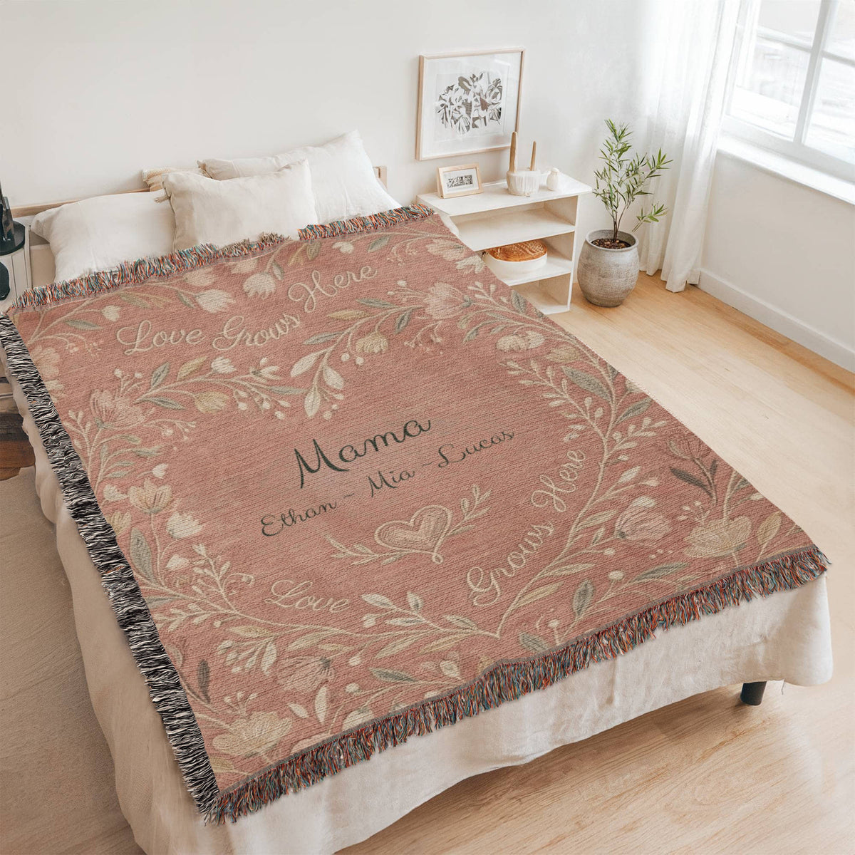 Personalized Mom Floral Blanket