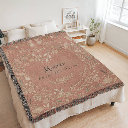 Personalized Mom Floral Blanket