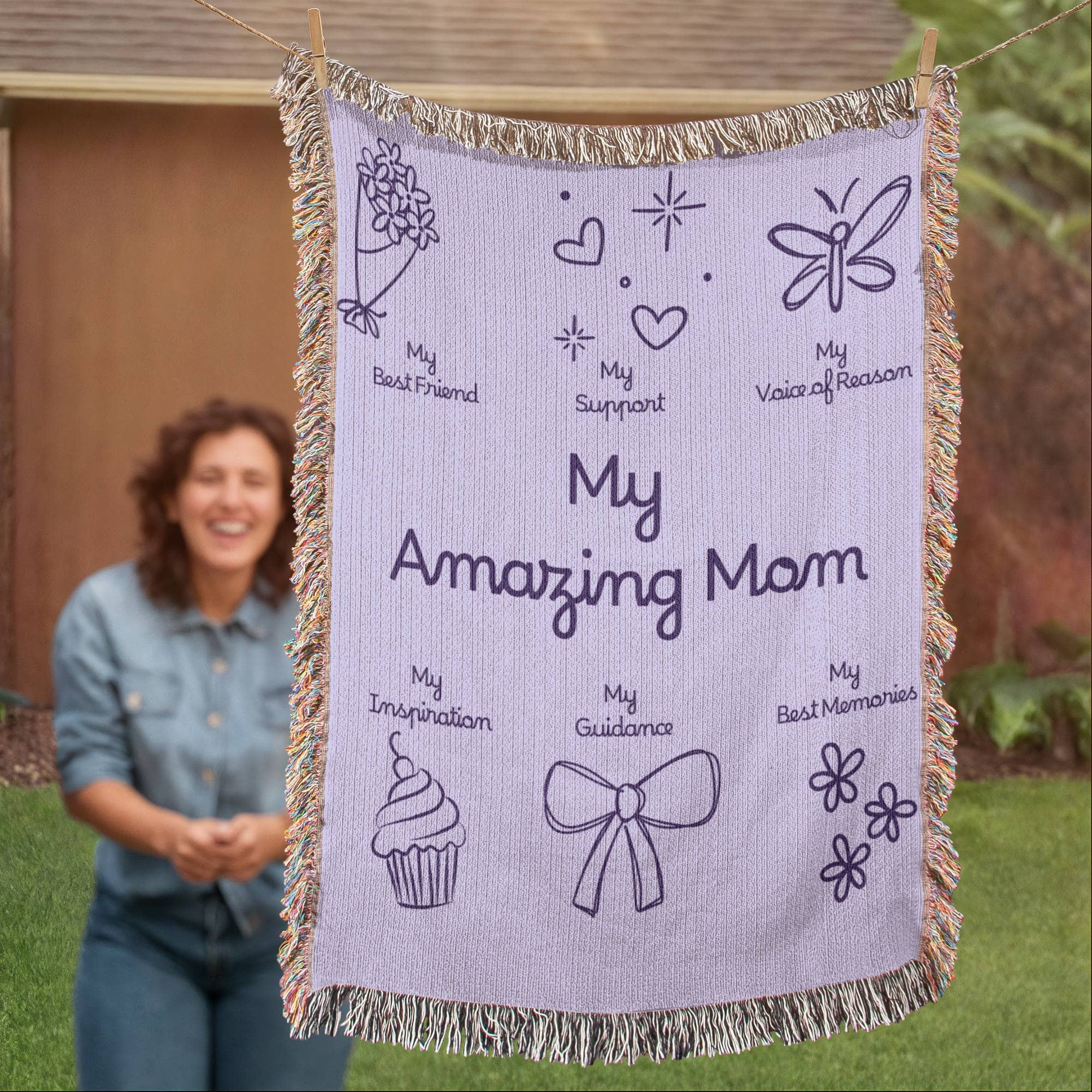 For My Mom Blanket | My Amazing Mom Cotton Throw