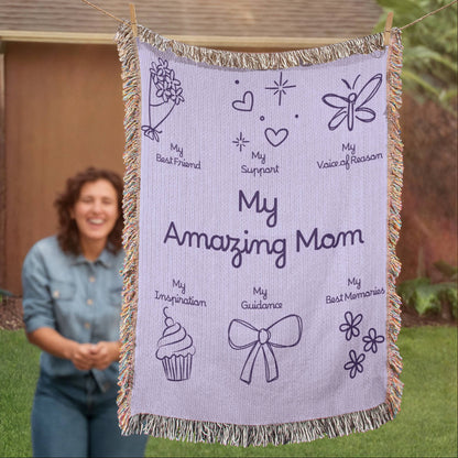 For My Mom Blanket | My Amazing Mom Cotton Throw