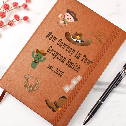 Personalized Baby Cowboy Journal or Baby Shower Guestbook