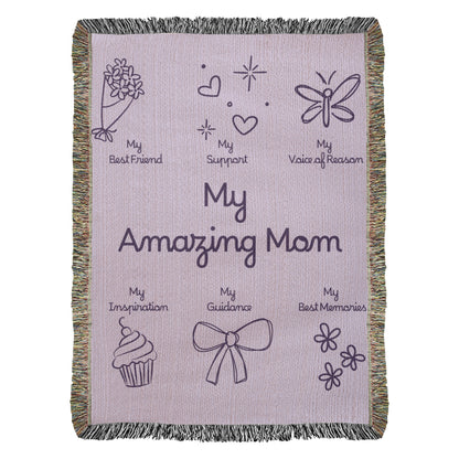 For My Mom Blanket | My Amazing Mom Cotton Throw