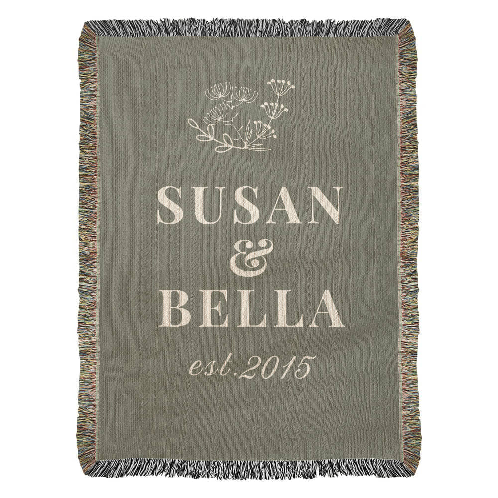 Personalized Wedding and Anniversary Custom Woven Heirloom Blanket