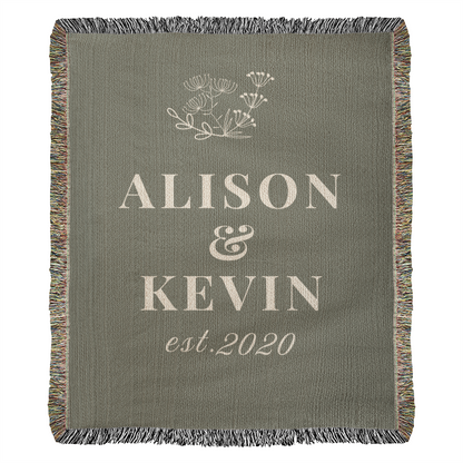 Personalized Wedding or Anniversary Heirloom Woven Blanket