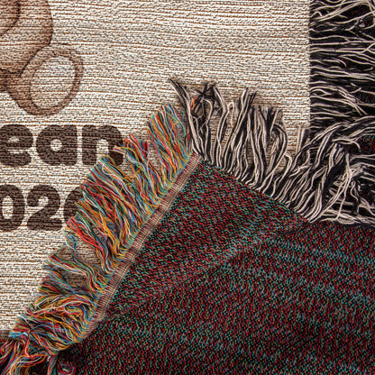 Personalized Christian Baby Woven Blanket Teddy Bear Cross God Bless Blanket