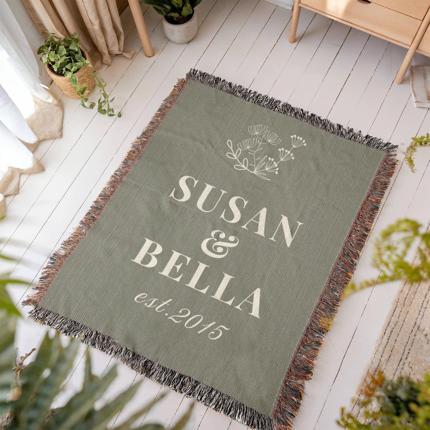 Personalized Wedding and Anniversary Custom Woven Heirloom Blanket