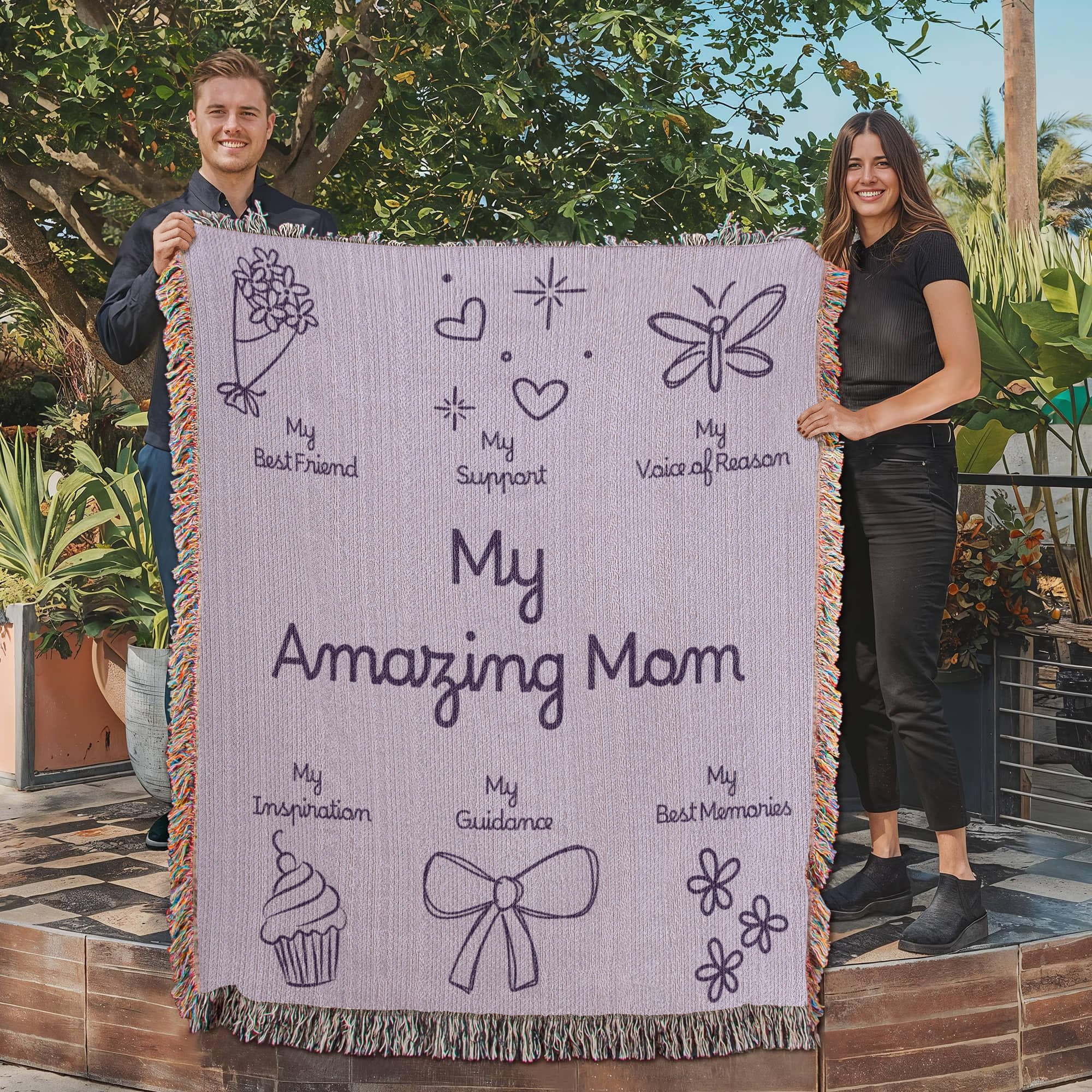 For My Mom Blanket | My Amazing Mom Cotton Throw